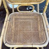Rocking chair en cannage et rotin