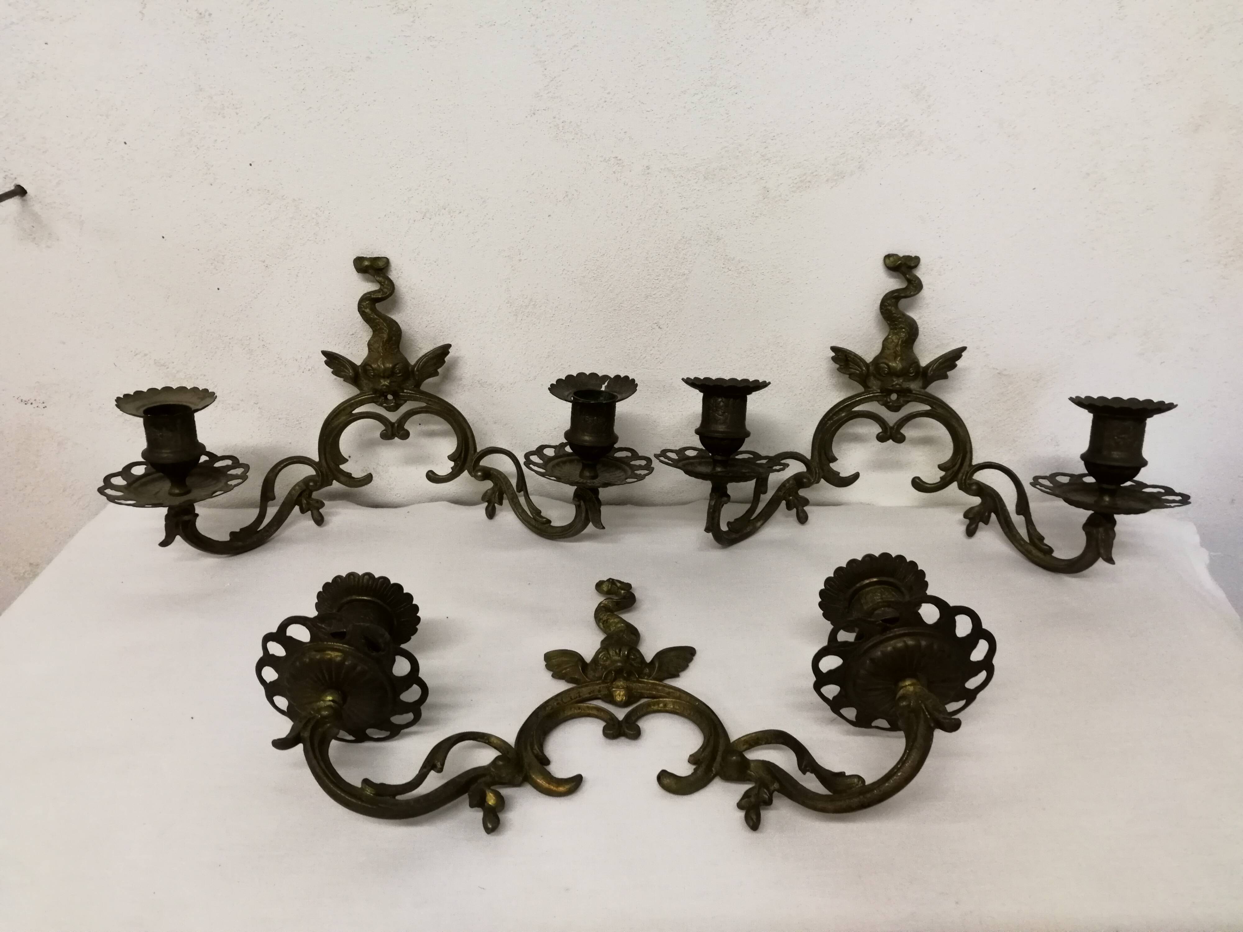 Appliques Bougeoirs En Bronze