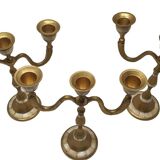 Ensemble de chandeliers a 3 feux en laiton avec intrusion de nacre