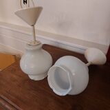 Duo white opaline pendant light