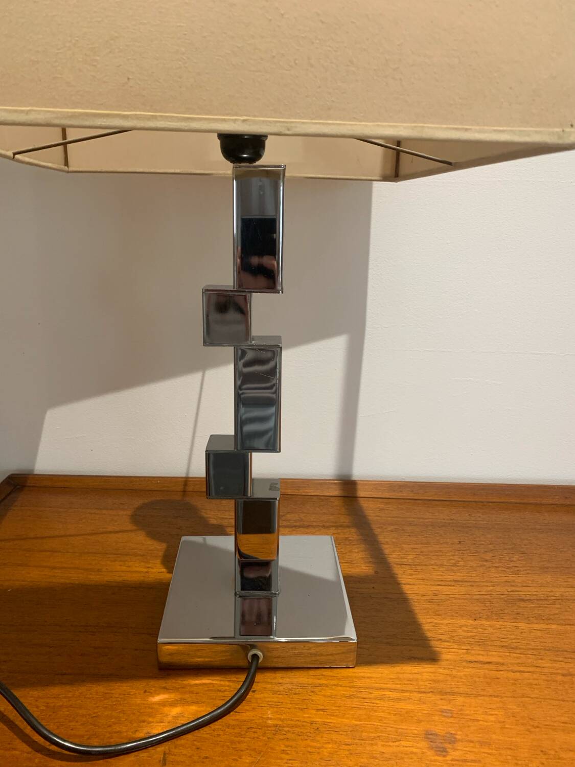Vintage space age modernist chrome lamp circa 1970