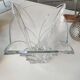 Large stylish crystal vase, floral/palm shape. High 30 cm