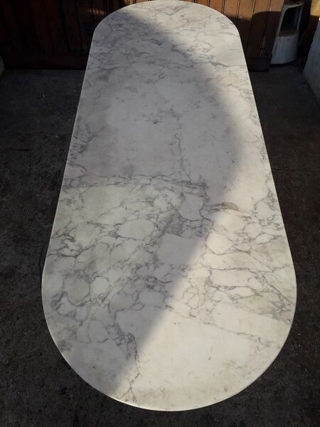 Table bistro double ep art deco 1930 cast marble