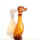 Glass dachshund decanter from Empoli, Italy 1960