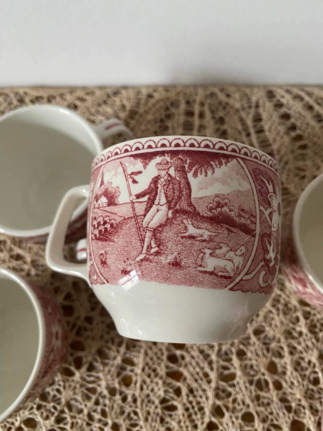 6 porcelain cups stamped BOCH Belgium