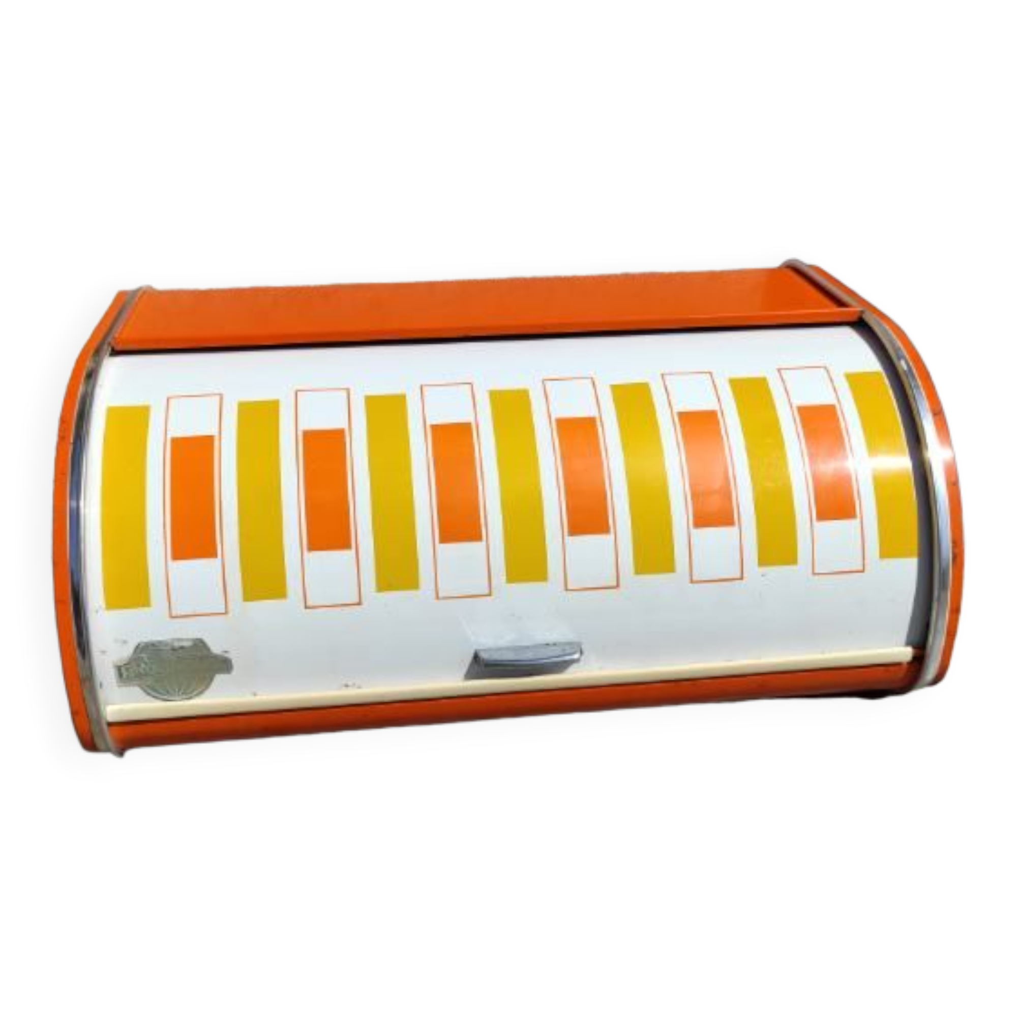 vintage orange bread hutch 70s