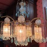 Vintage fountain chandelier glass and plexiglass