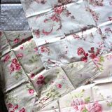 A set of 4 romantic floral polka dot napkins.