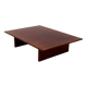 Grande table basse en bambou et bois belge des années 1980