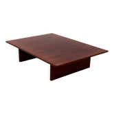 Large Belgian bamboo and wood coffee table from the 1980s