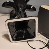 Black ceramic palm lamp
