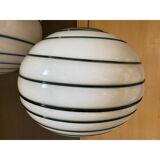 Murano Style Glass Pendant Swirling Green and White