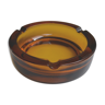 Round vintage amber glass ashtray