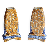 Pair of Art Deco marbled vases