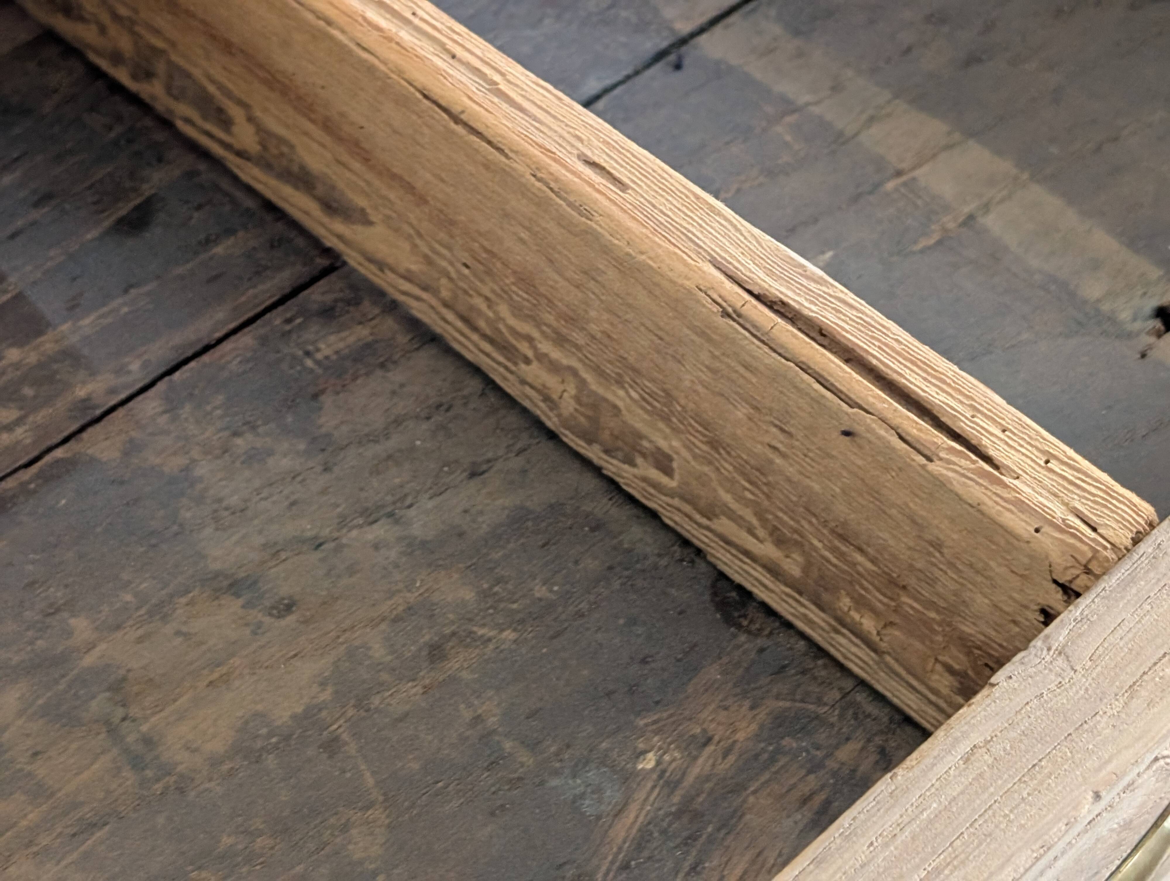 Raw wood farmhouse table