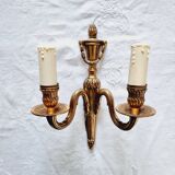 French Empire-style wall sconce or chandelier in bronze with an antique gold patina.