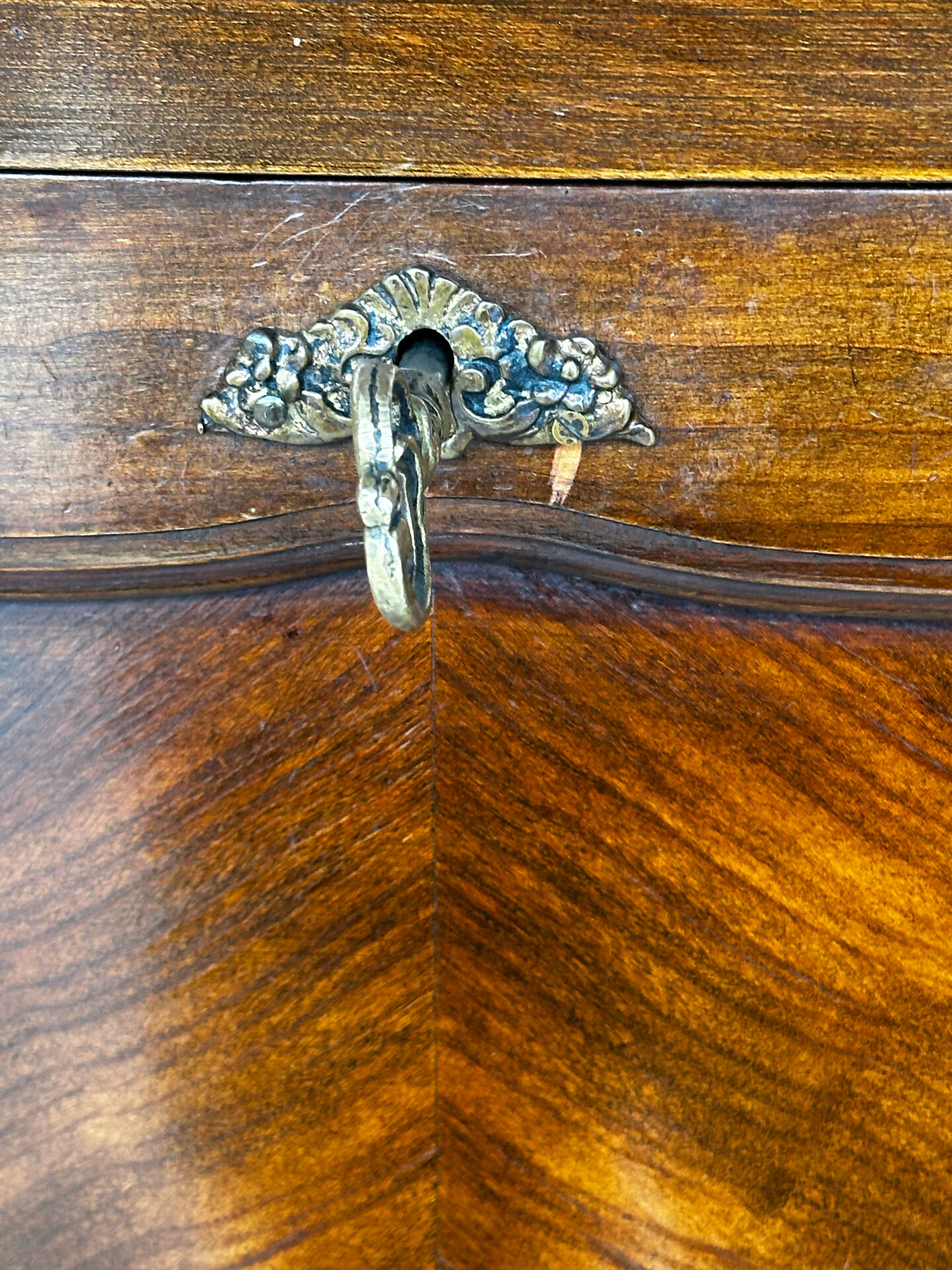 Sideboard, Louis XV style secretary in cherry wood, 1960s.
