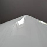 Art Deco globe building Skyscraper ceiling light in white opaline glass, 1920