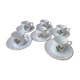Set of 6 mocha coffee cups in Paris porcelain