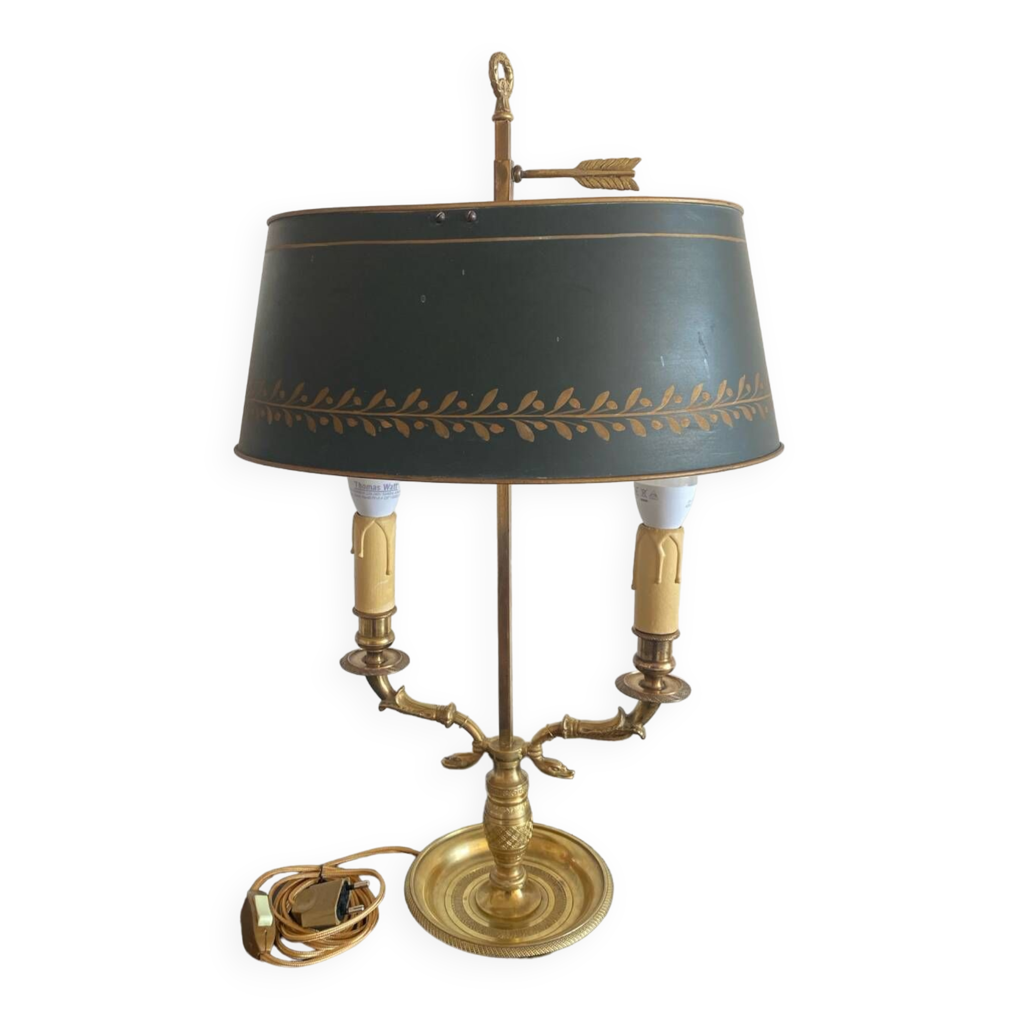 Lampe bouillotte 2 feux style empirique