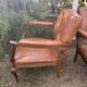 4 Chippendale leather armchairs