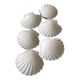 6 white porcelain scallops