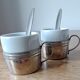 Vintage espresso cups. Porcelain and removable metal stand.