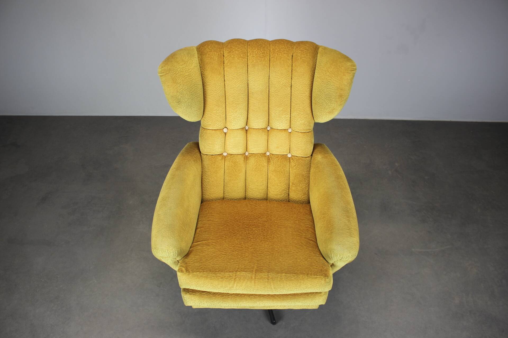 Mid-century style swivel wingback chair from the 1960s, Czechoslovakia