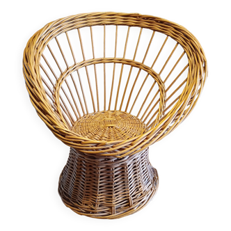 Fauteuil Enfant Osier , Rotin , Vintage