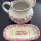 Antique Broc Sarreguemines U&Cie "Rosette" + matching piece – around 1910