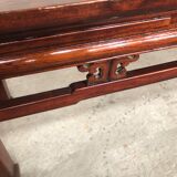 Asian style bench exotic wood 80s