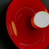 Red space age disc lamp by Enrico Tronconi
