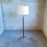 Modern mid-century chrome leather floor lamp Atelje Lyktan, Sweden
