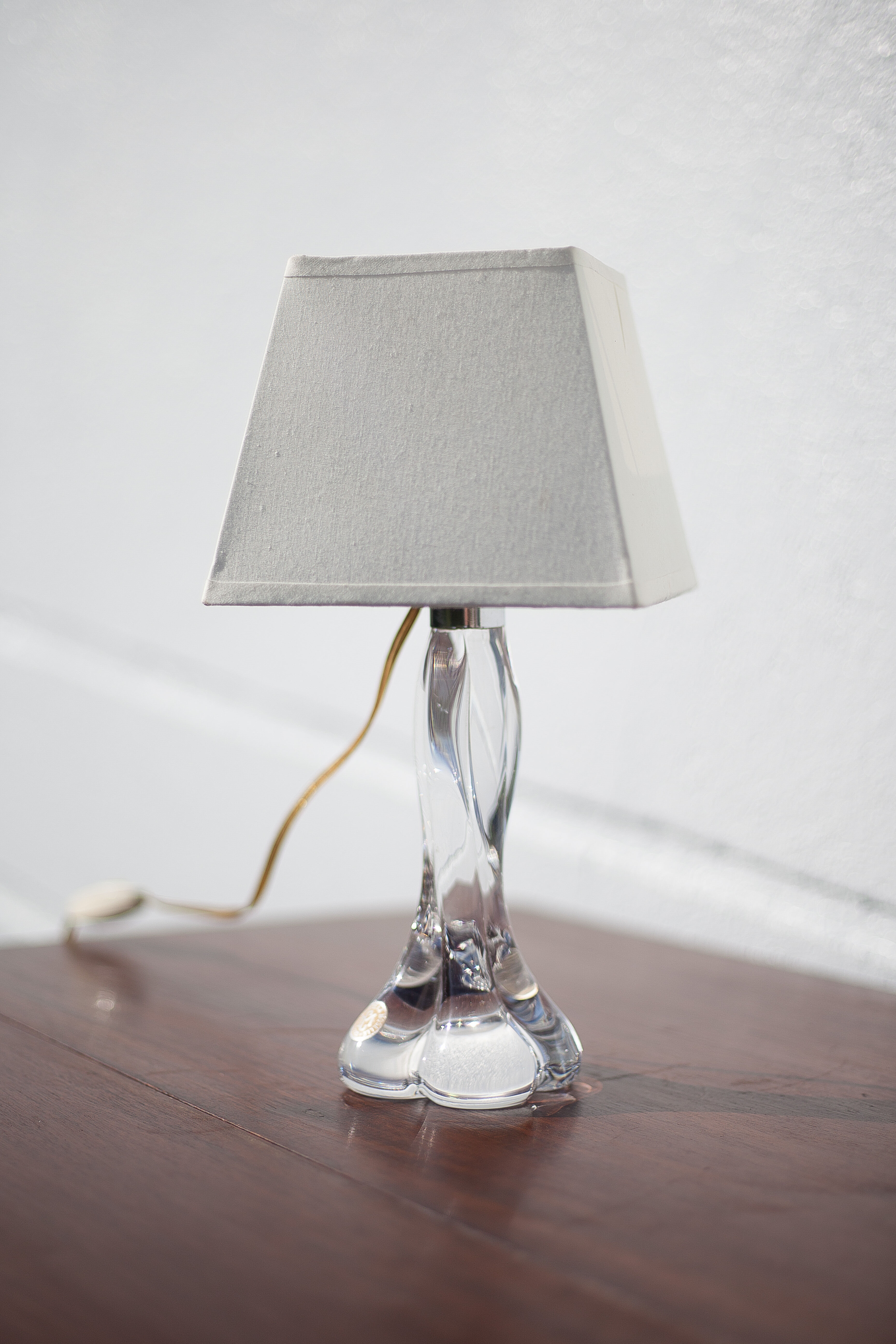 vintage crystal lamp, bedside lamp, Moselle crystal table lamp, interior décor