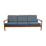 Vintage swedish design erik wørts oak 3-seater sofa