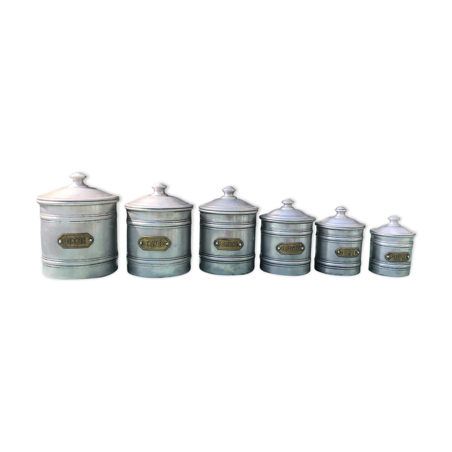 Series of 6 spice pots