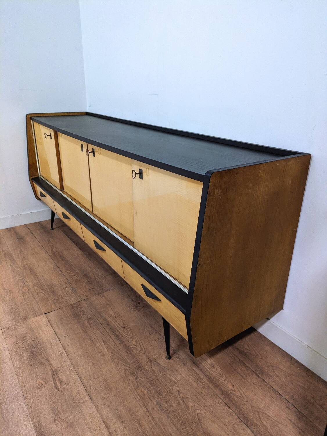 Vintage Scandinavian wooden sideboard