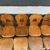 Set of 12 Baumann bistro gentiane dining chairs 1970