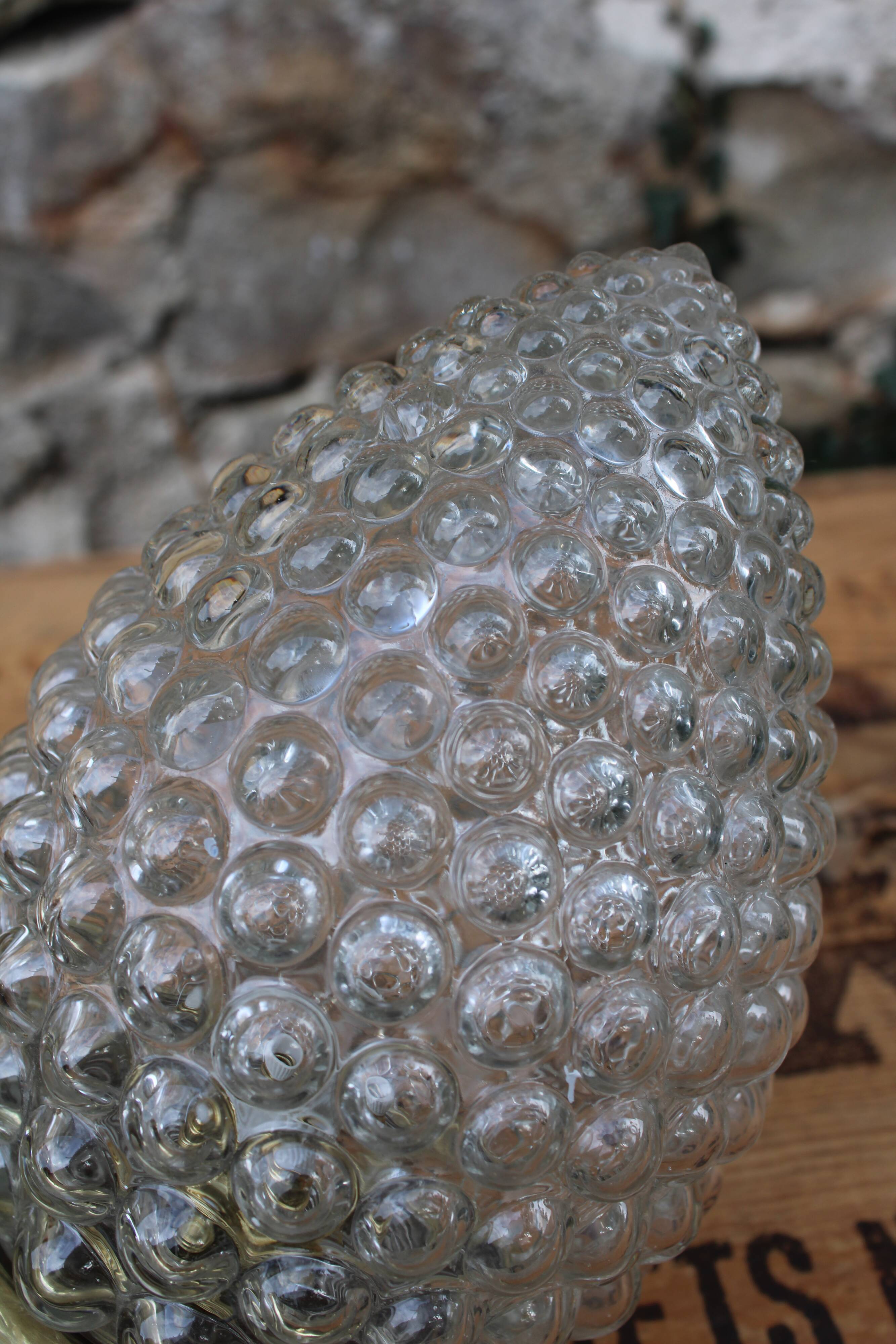 Sconce brass "pine apple" and glass