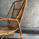 Rattan armchair, 1960s