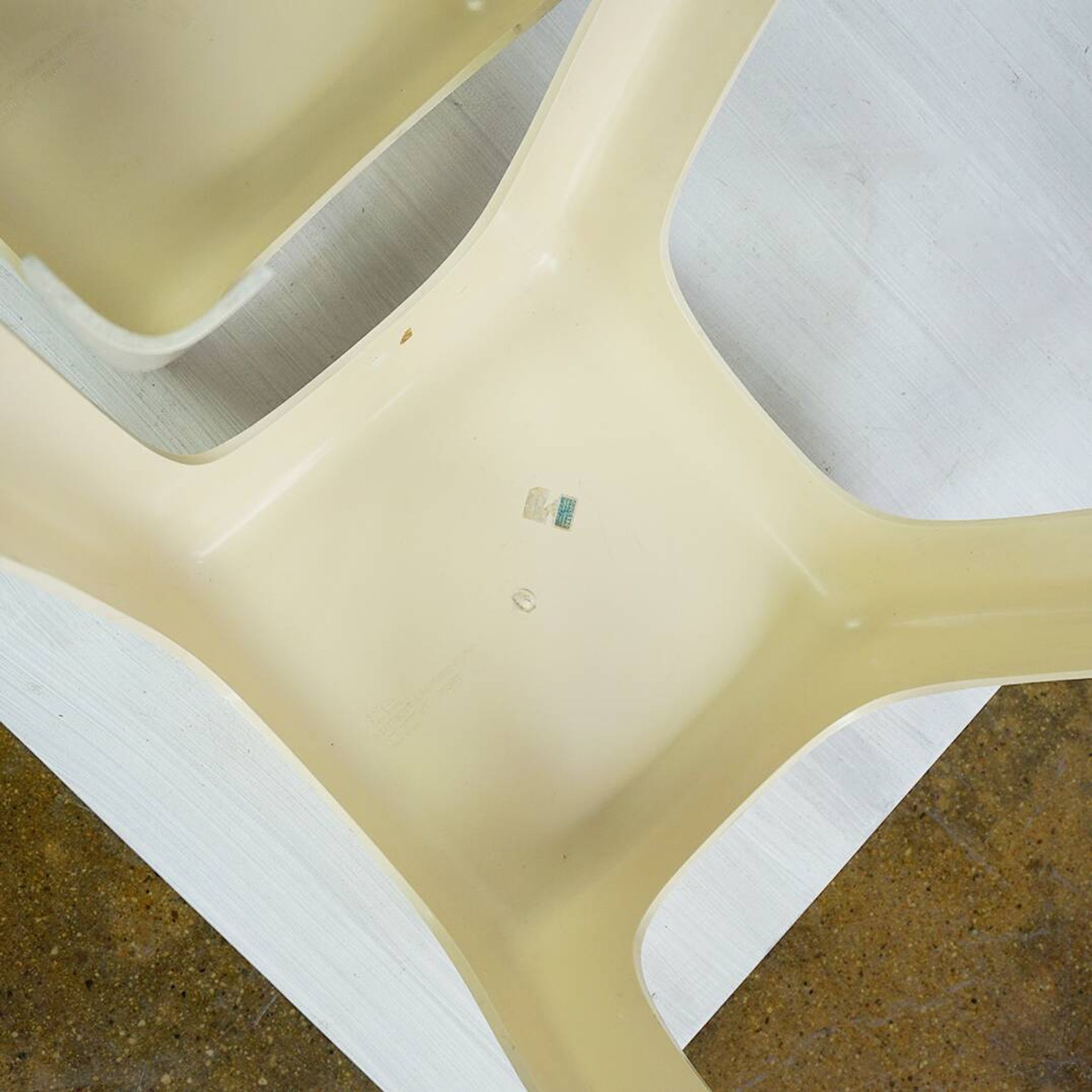 Beige plastic mid-century stools model No. by Valenti Milano Italy