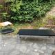 Table basse en métal chromé et marbre 1970