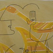 Victor brauner : portrait surréaliste (traces interstices) - lithographie o