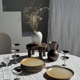 Set of 6 stoneware plates Village France D24