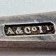 Service of 12 silver-plated metal coffee spoons with tongs and box from around 1900.