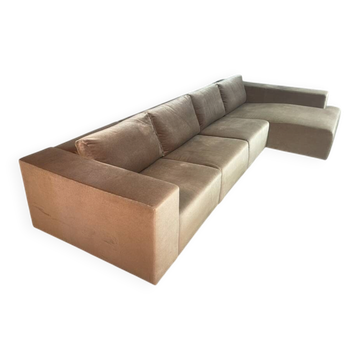 Exceptional Walter Knoll Modular Sofa in Champagne Velvet. Germany, 1970s.