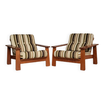 Zwei vintage Teakholz Sessel