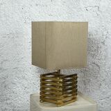 Lampe de table en laiton de luxe par Romeo Rega, années 60