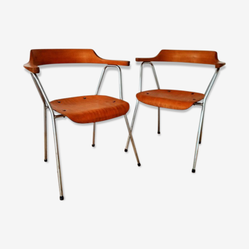 Pair of armrest chairs B 4455 by Niko Kralj