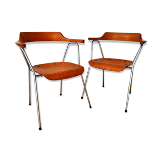 Pair of armrest chairs B 4455 by Niko Kralj